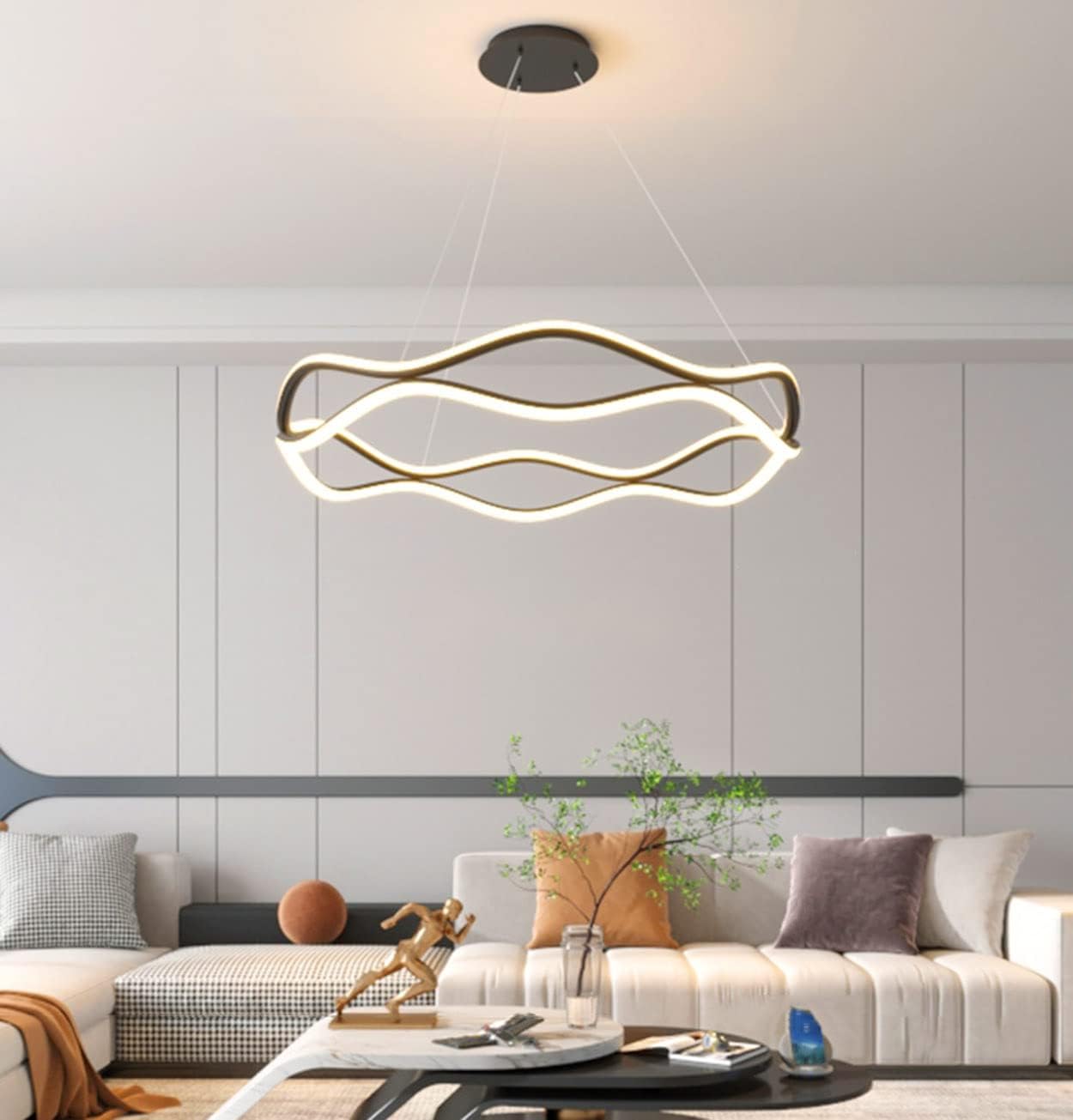 dolria 39inch LED Chandelier Modern Ring Light Pendant Lighting Fixture