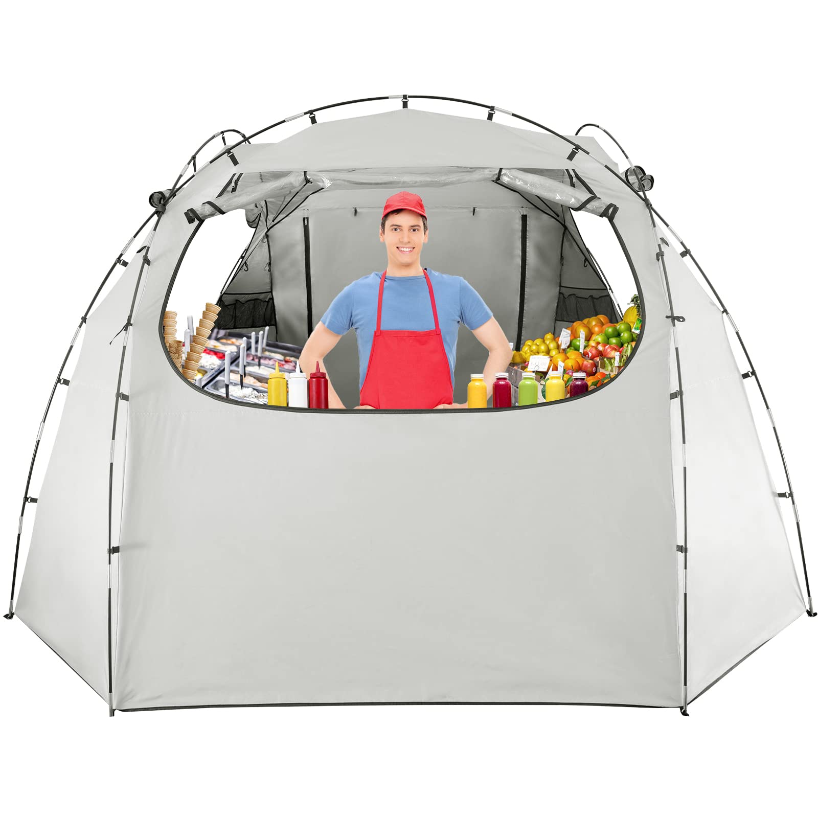 RUNBOW Canopy Tent Outdoor Vendor Booth Event Tent for Commercial Activity Camping Gazebos 10 X 10FT(Grey)