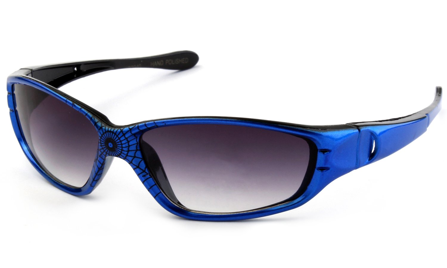 Newbee Fashion - "Spidey" Kids Boys Plastic Two Tone Spider Web Wrap Around Sunglasses UV Protection (1-6 Years)