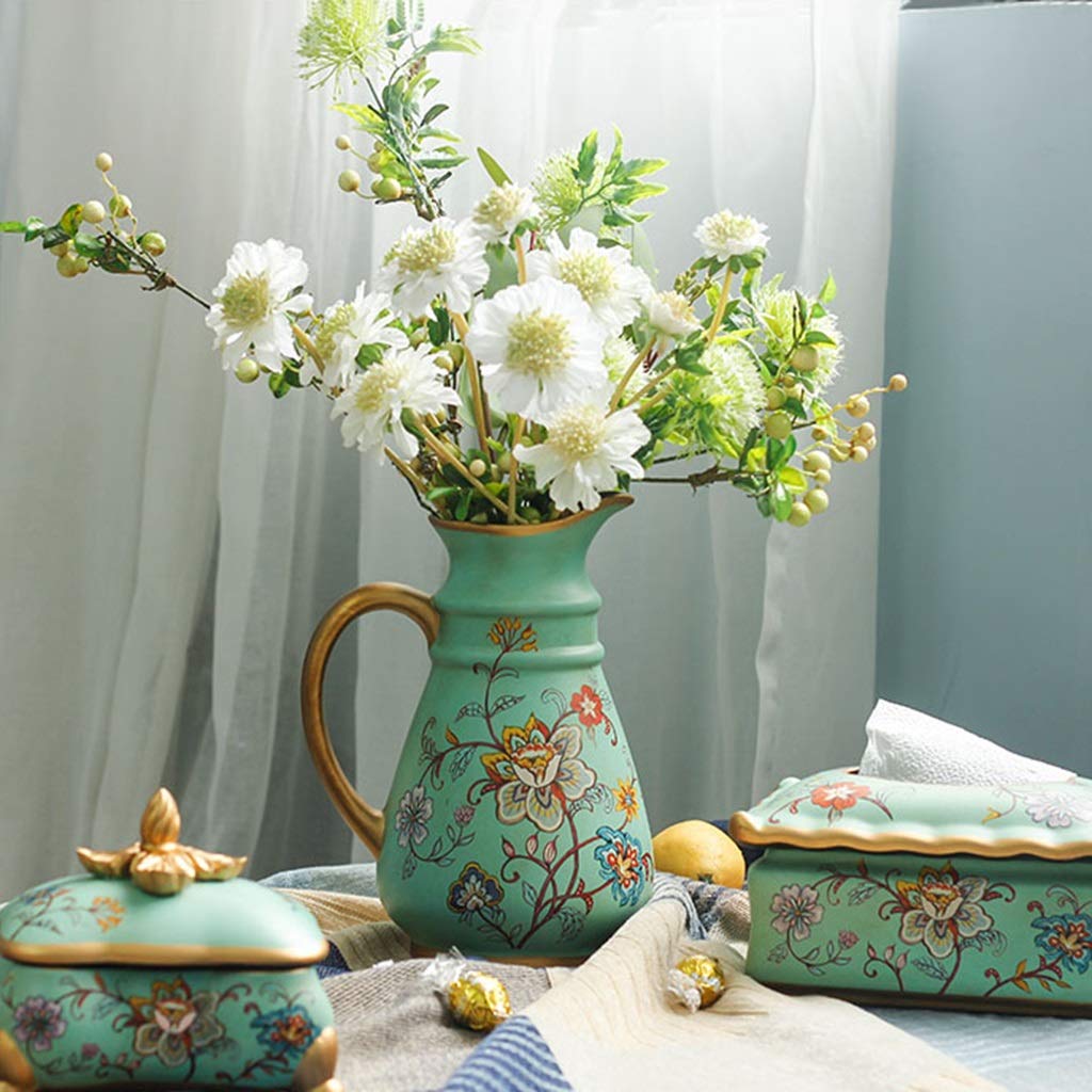 花瓶緑色の花瓶陶磁花器 | ヤマダウェブコム