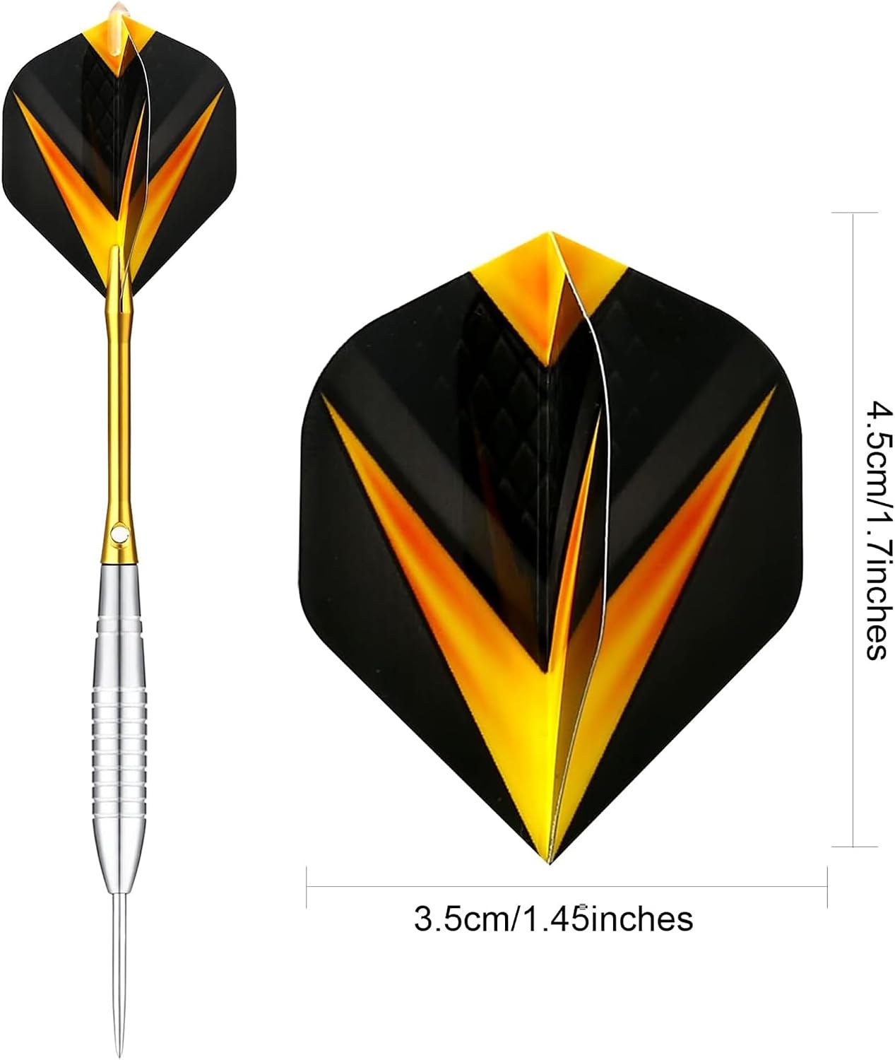 centaur 90 Pcs Standard PET Dart Flights, 30 Sets Durable Replacement Feather Tail Wings for Steel Tip and Soft Tip Darts-High Performance Accessories Kit for Dart Games