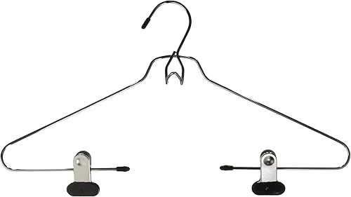 Whitmor - Juego de 2 perchas para faldas, blusas, color cromado y negro