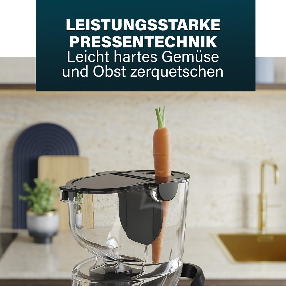 Princess 202045 Easy Fill Slow Juicer – Extra großer Fülltrichter – Hoher Saftertrag