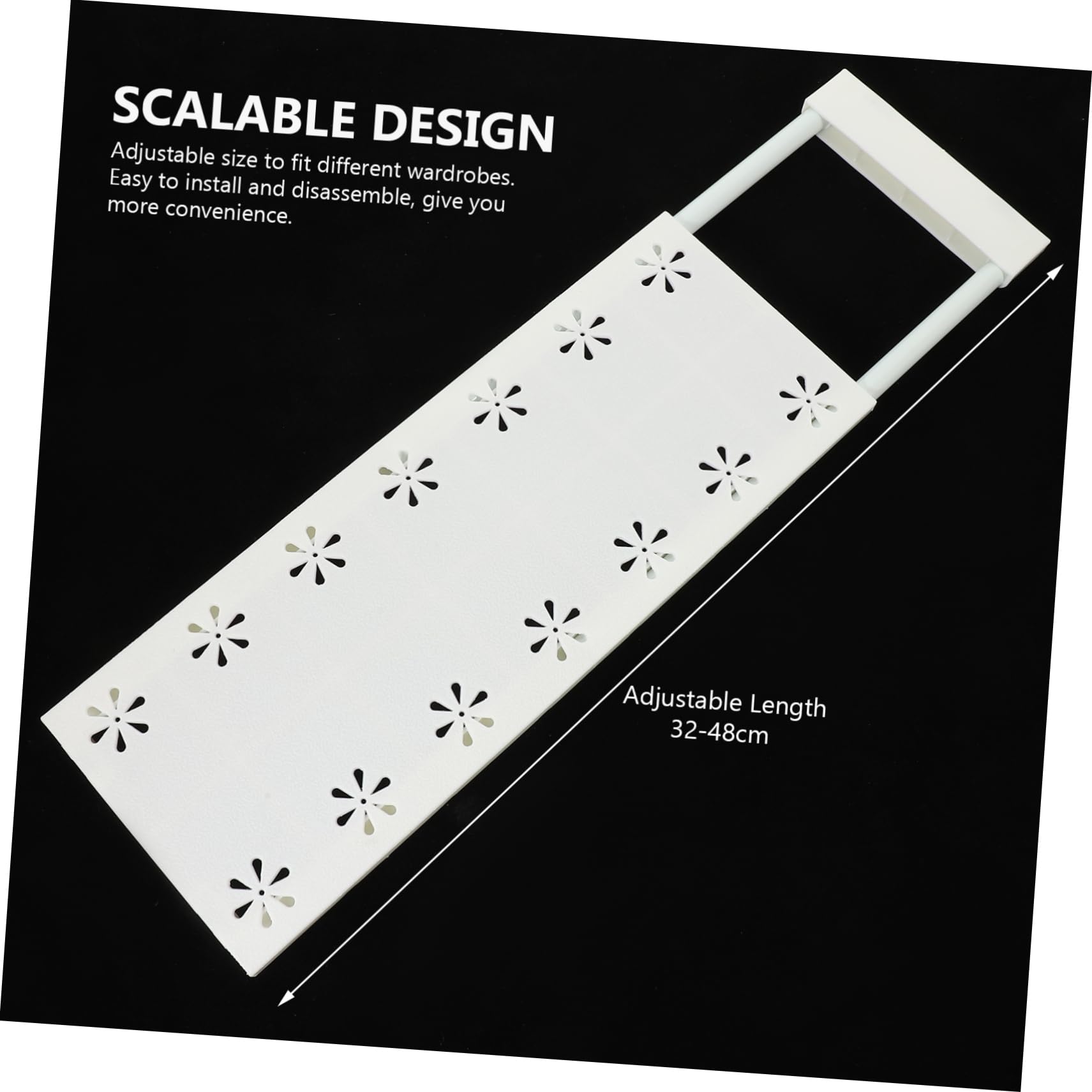 Healifty Adjustable Closet Tension Shelf Expandable Organizer for Storage Wardrobe Closet Kitchen and Bathroom Practical and Easy to Install Shelving