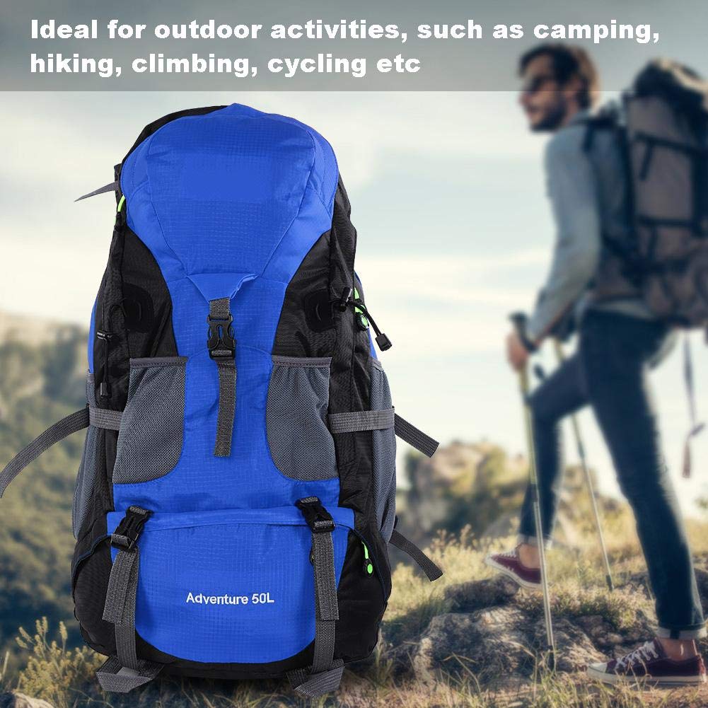 Alomejor Plecak turystyczny, 50 l, duży plecak turystyczny, outdoorowy, podróżny, wspinaczka górska, plecak kempingowy, dla mężczyzn i kobiet (56 x 36 x 23 cm, niebieski), niebieski
