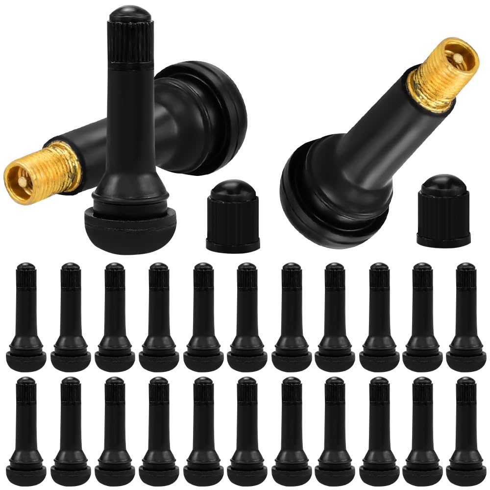 Valves De Pneu TR414 Noires - 5 Pièces Universelles Pour Voiture, Moto, Vélo - Snap-in Caoutchouc