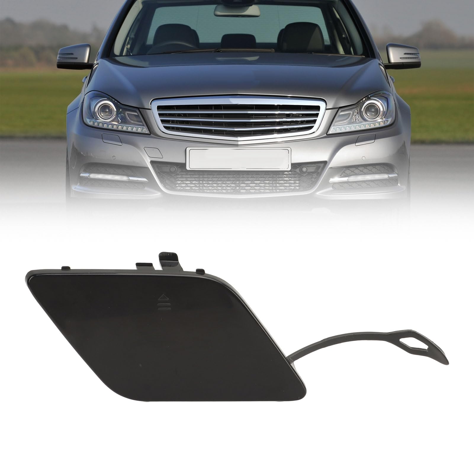 Dioche Griglia Paraurti Anteriore Destra Con Coprigancio Traino Per Mercedes Classe CLK W208 1998-2003, Sostituisce 2088850223, In ABS E Gomma