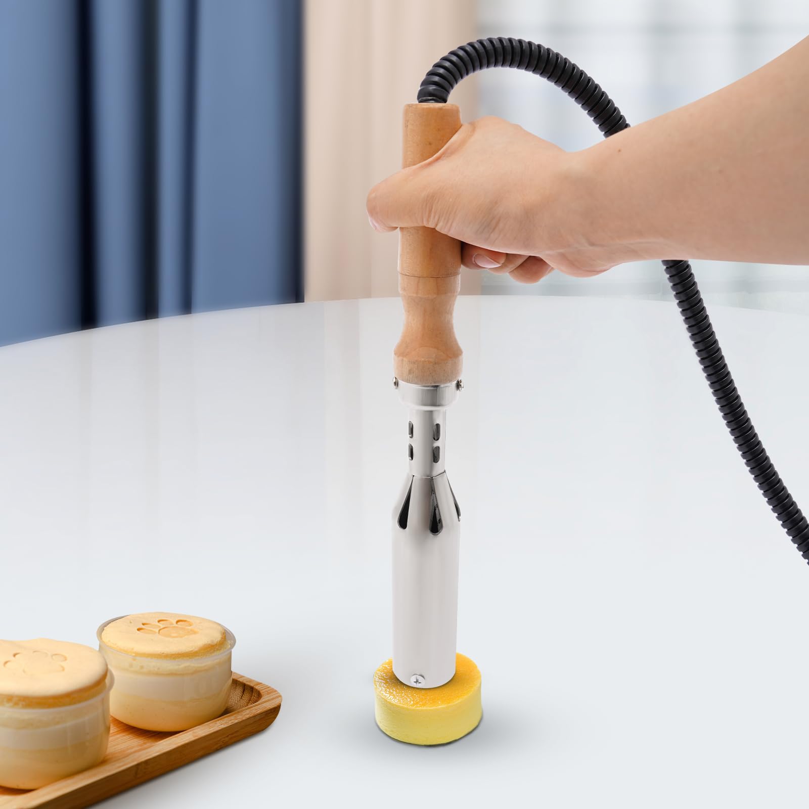 SNKOURIN Wood Burning Kit, Electric Branding Iron for Wood, 350W Handheld Wood Stamping Tool for Woodworker and Leather Crafts, Food Branding Iron with Digital Display, Suitable for Beginners,Adults