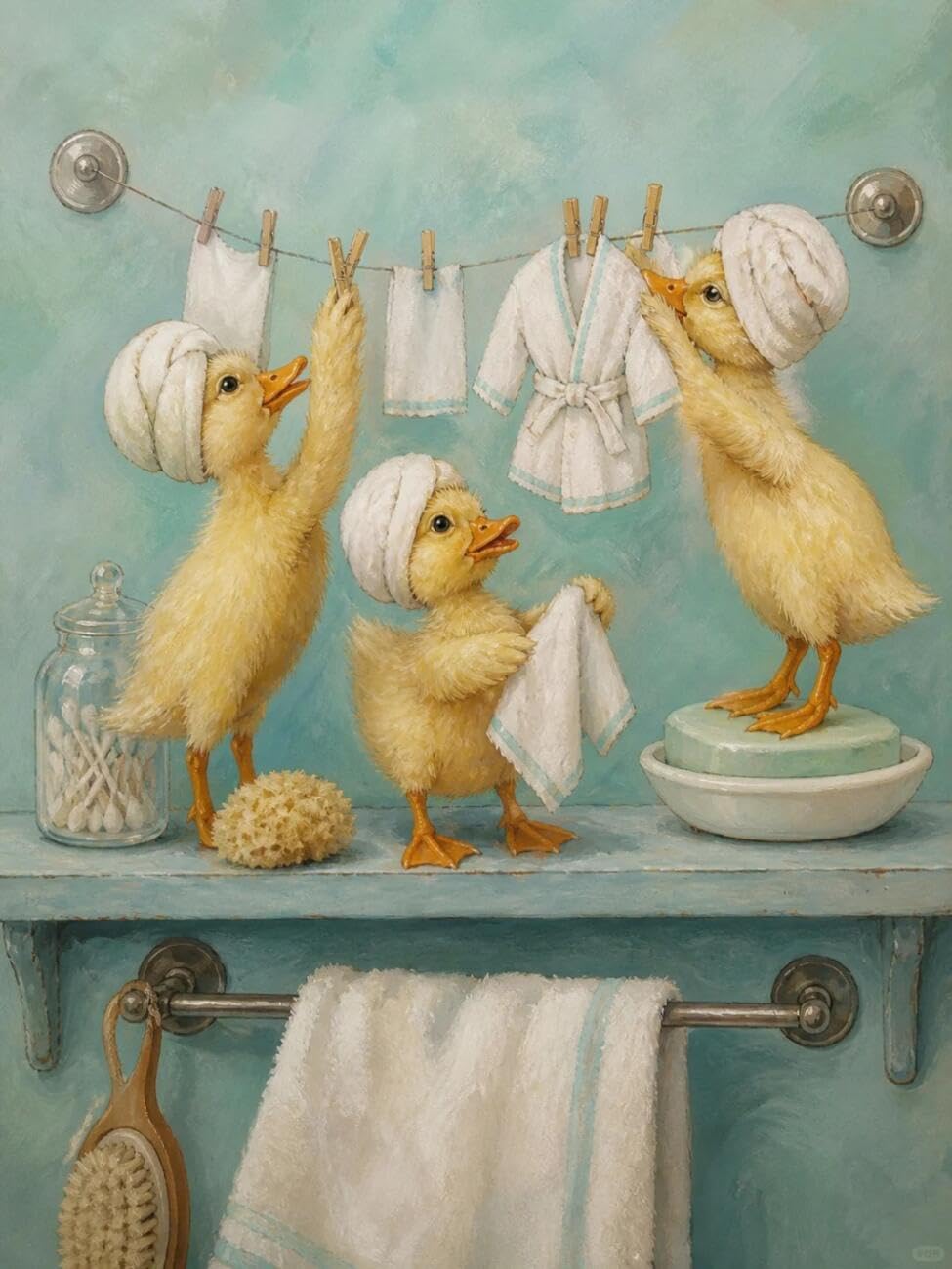 Henypt Cross Stitch Kit Fantasy Duck Animal DIY Needlepoint Set for Beginners The Elderly with Accessories Handmade DIY/Gifts 14CT 60x80cm