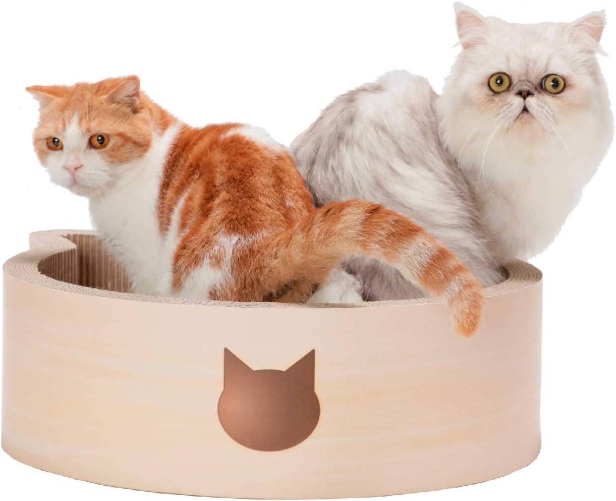 Necoichi Cat-Headed Scratcher Bed (Birch, Large)