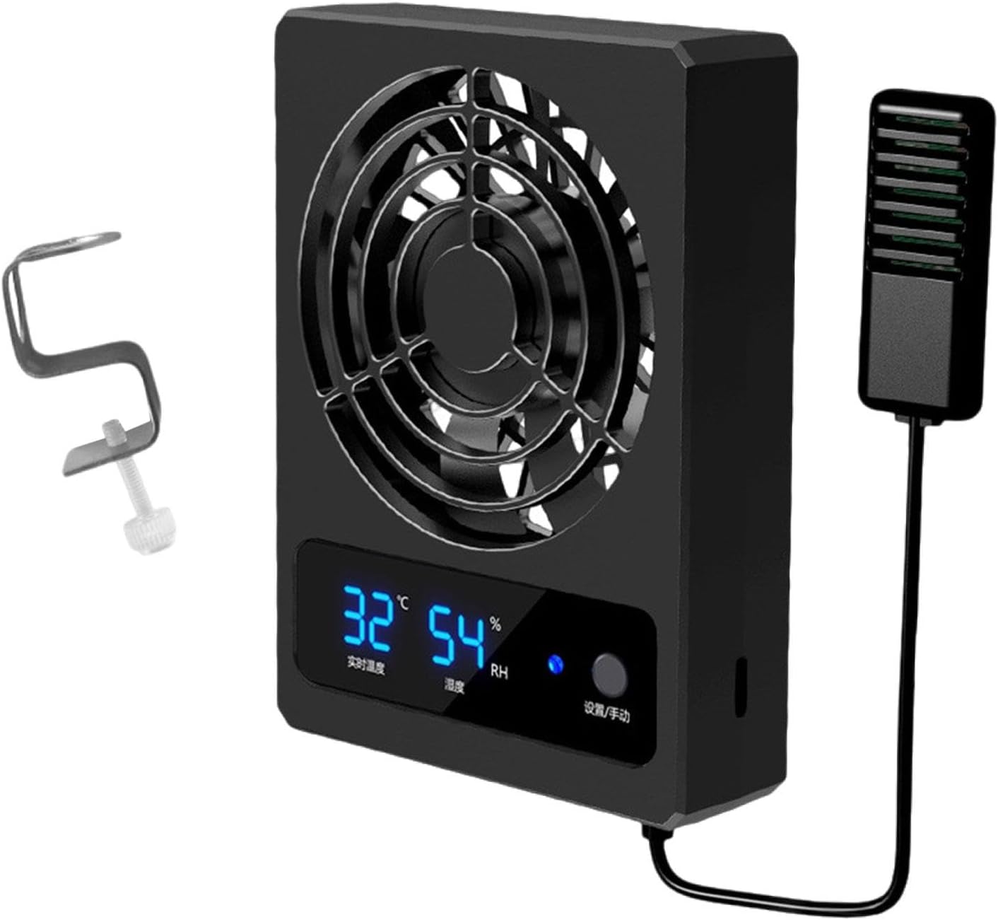 Reptile Ventilation Fan Noiseless Digital Display Easy Read with Humidity Control for Amphibian Tanks Pet Supplies, Celsius