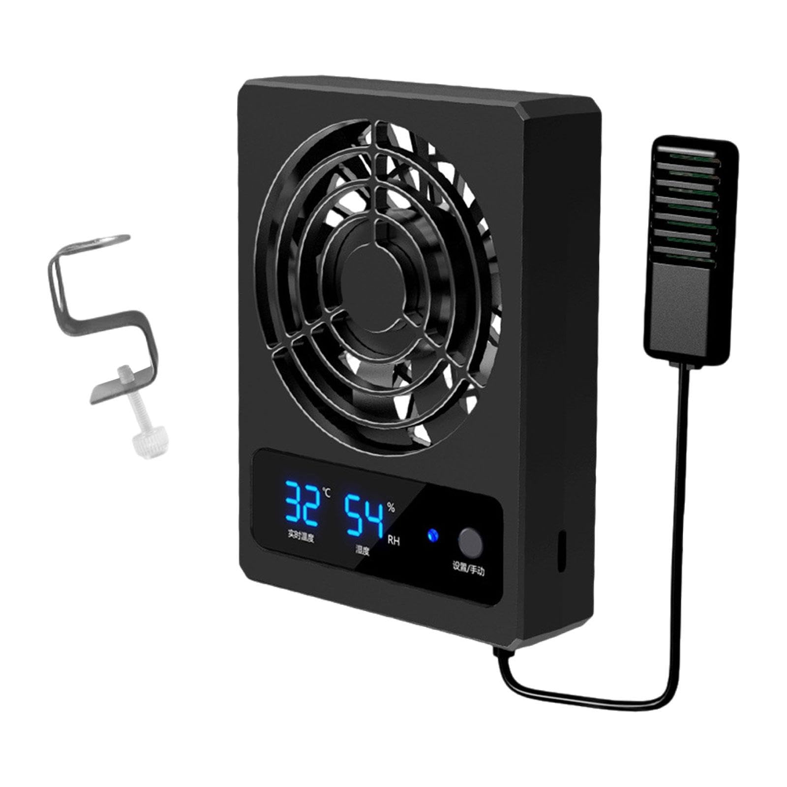 Ventilatore per Rettili con Deumidificatore, Termometro E Igrometro per Acquari Ecologici. Articoli per Animali Domestici, Centigrado
