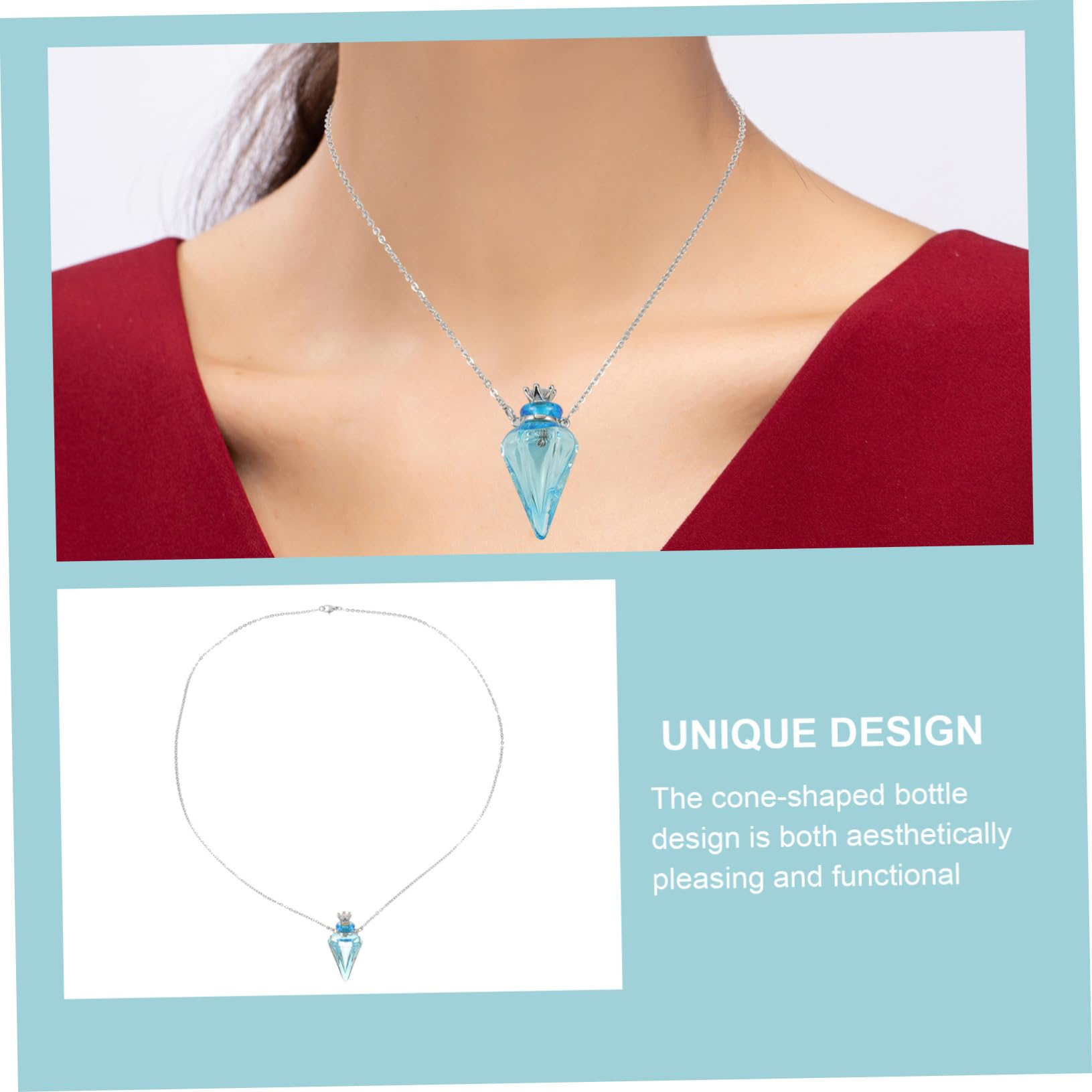 4piezas Collar Difusor De Aceites Esenciales Para Mujeres Colgante De Botella Diseño Elegante y Práctico Para Relajación y Mejora Del Sueño