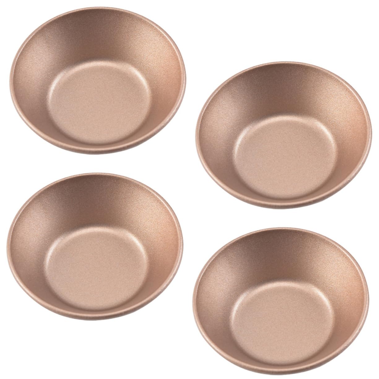 HEALLILY 4Pcs Egg Tart Molds Non Stick Carbon Steel Baking Cups for Pudding Mini Desserts Easy Demoulding Kitchen Bakeware