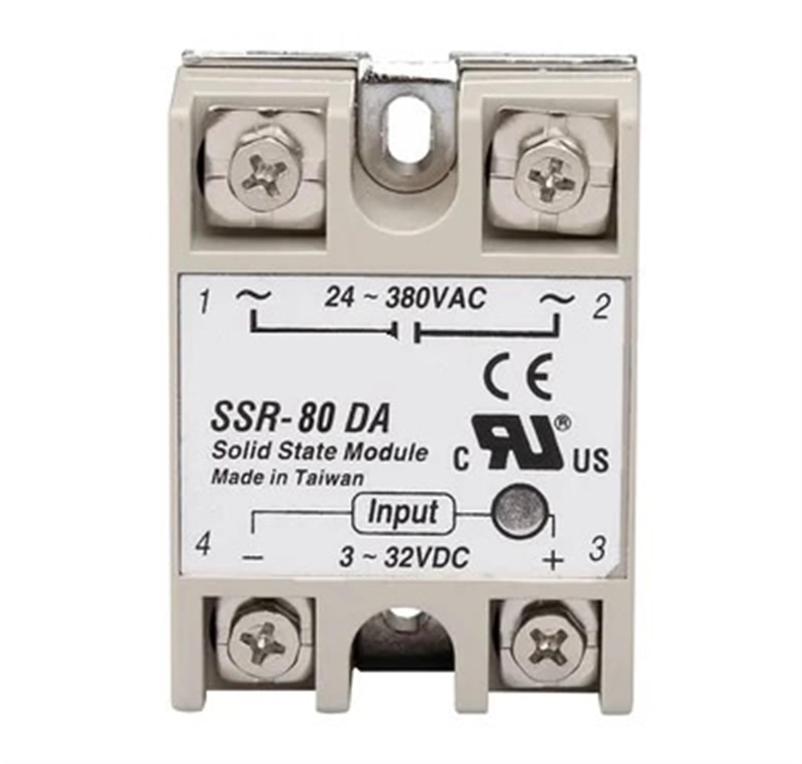 DSZUJTYROP Solid State Relay Module 3-32V SSR-60DA SSR-80DA SSR-100DA 60A 80A 100A Input 24-380V AC Output(SSR-80DA)