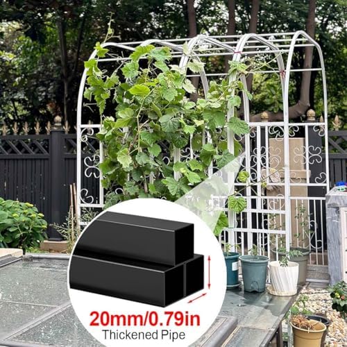 7.5ft Garden Arbor Trellis for Climbing Plants, Metal Wedding Arch for Outdoor Ceremonies, Black Garden Arch for Backyard, Lawn Decor - Available in Dark Green, White, Bronze Brown