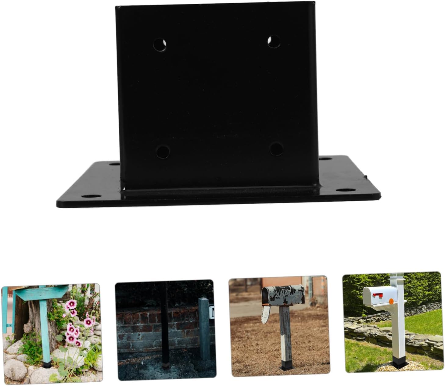 1Set Iron Post Base Bracket Durable Support for Handrail Mailbox and Fence Simple Design for Easy Installation Versatile Post Holder for Various Structures Polished Finish