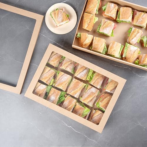 Miniatura 3 de Restaurantware Cater Tek - Cajas de catering de 17.9 x 12.3 x 3.2 pulgadas, 100 cajas de productos horneados con bloqueo de pestaña de inserción,