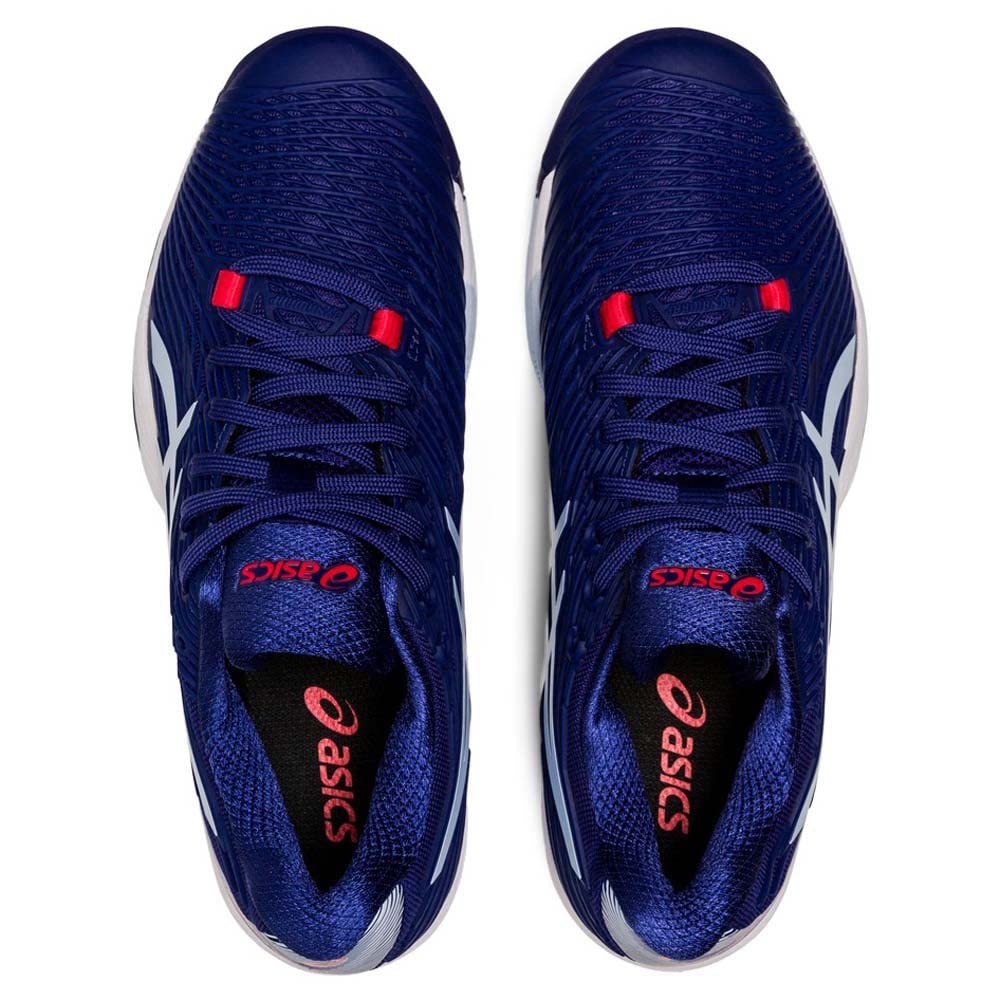 ASICS Donna Solution Speed FF 2 AC Scarpe da Tennis Scarpa per Tutte Le Superfici Blu Scuro - Blu Chiaro