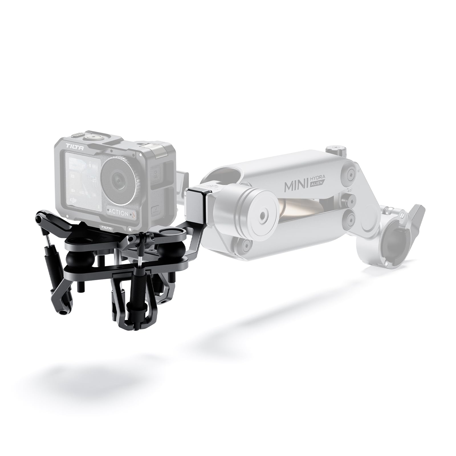 Tilta Cabezal Amortiguador Universal para Hydra Alien Mini Compatible con Cámaras de Acción con Rosca de 1/4"-20, NATO - Gris Titanio HDA-T15-SAH2-TG