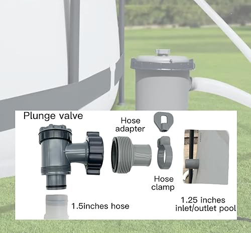 Miniatura 5 de SHUVUUIA 8 adaptadores de manguera de piscina 4 adaptadores de manguera de piscina de 1 14 a 1 12 y 4 conectores de bomba de piscina sobre el suelo