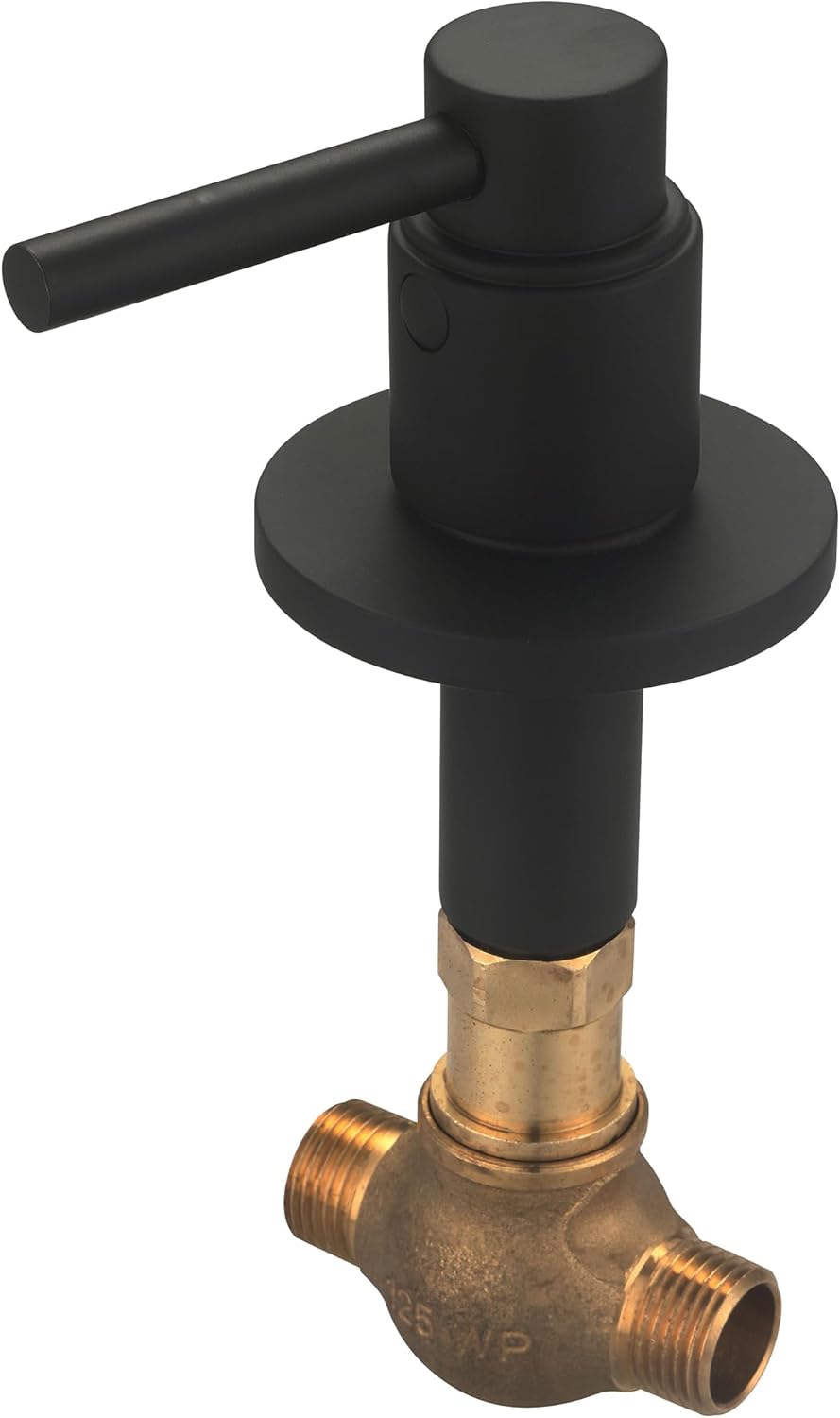 Central Brass 80607-M1/2-M1-MB Tile Stop Rough-In Valve Combo 1/2" CXC Direct Sweat Inlets / 1/2" Taper NPT Pipe in Matte Black