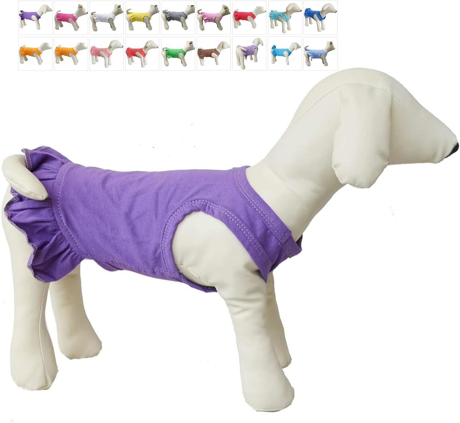 Pet Clothes Small Dog Clothing Blank Color Sport Dress T-Shirts Tee Dresses Tanks Top for Small Size Female Dogs Summer Spring Pet Costumes 100% Cotton (S, Purple)