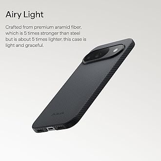 pitaka for Pixel 10 / Pixel 10 Pro 6.3”, Ultra-Slim Pixel 10 Pro Case with Caseless Touch Feeling, 600D Aramid Fiber Woven, Black/Grey(Twill)