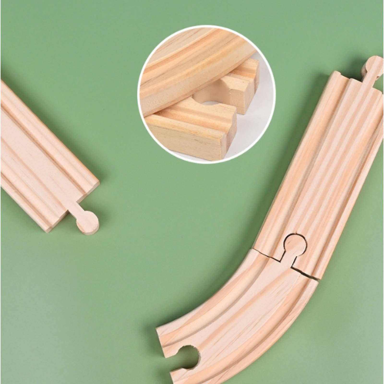 Pista Tren Madera Encajable Vías Encajables Madera Árboles y Señales Accesorio vía Tren
