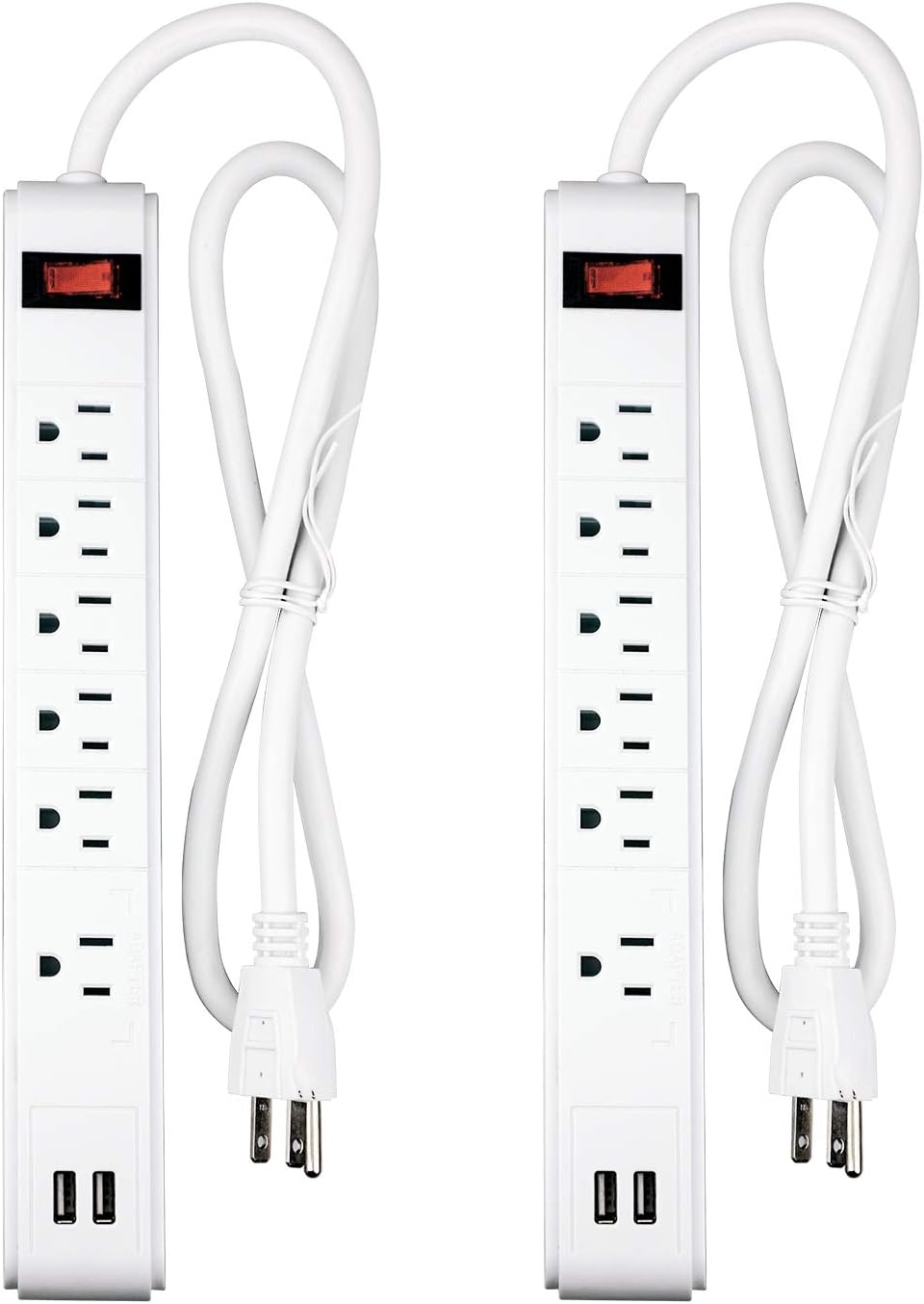 ClearMax 6Outlet Surge Protector Power Strip with 4 USB