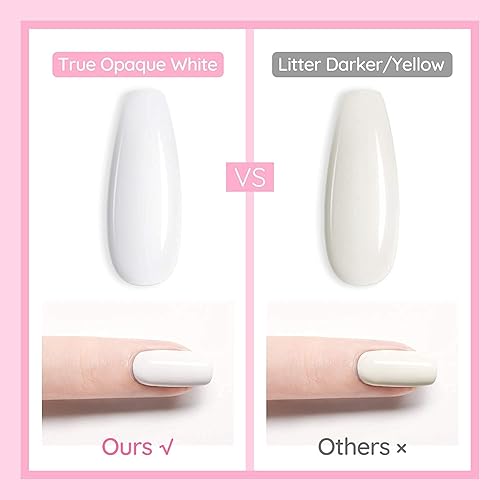 Miniatura 55 de Vishine Esmalte de uñas de gel blanco transparente lechoso de 0.5 fl oz, esmalte de gel UV LED, color nude lechoso para el hogar, manicura, barniz