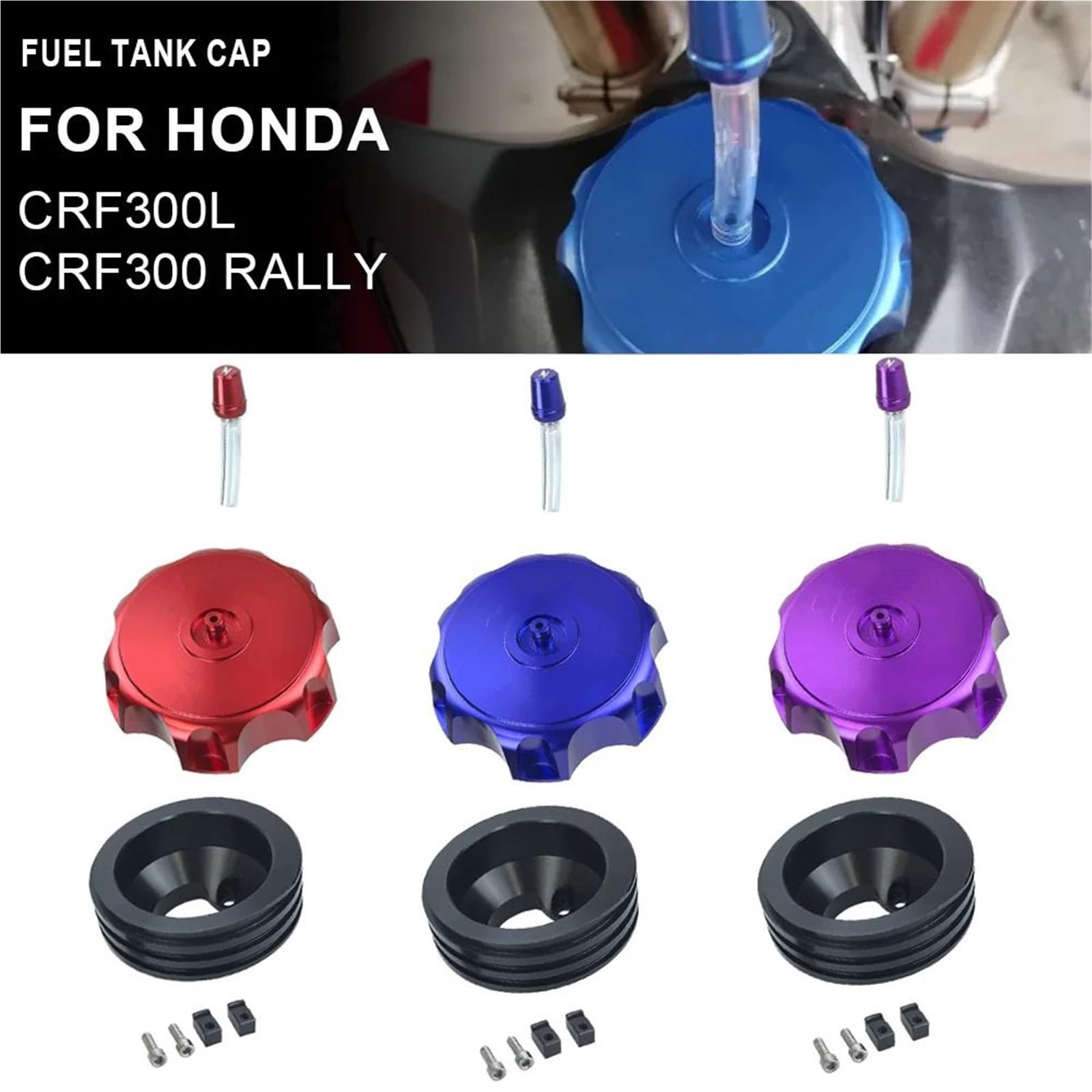 Blokowanie wlewu paliwa Pasuje do Honda CRF 300 L 300L CRF300L CRF300 rajdowy zbiornik paliwa gazowego z zakrętką odpowietrzający zawór rura inline Korek wlewu paliwa