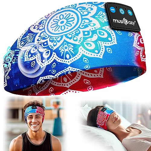 MUSICOZY Schlafkopfhörer Bluetooth, Schlaf Kopfhörer Seitenschläfer Kabellos Sport Kopfhörer Stirnband 16+STD für Yoga/Training/Reisen/Schlaflosigkeit,Tech Gadgets für...