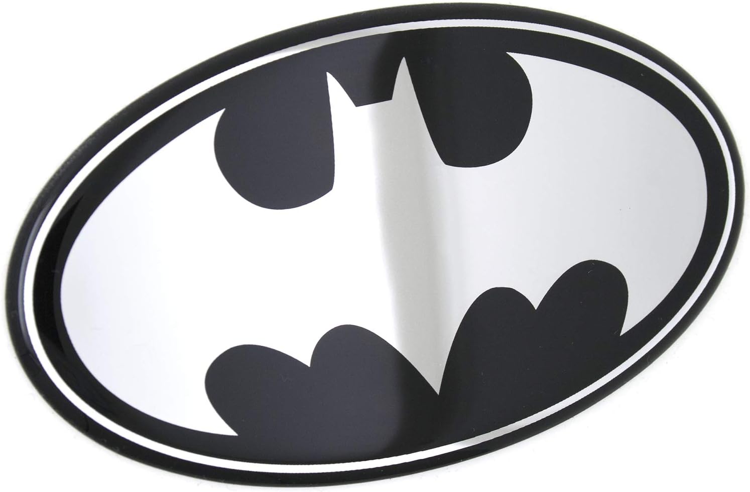 Fan Emblems Batman Domed Chrome Car Decal - 1989 Classic Logo (Black and Chrome)