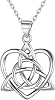 ChicSilver 925 Sterling Silver Good Luck Irish Celtic Knot Necklaces Vintage Triangle/Cross/Round Pendant Necklaces Gift for Women