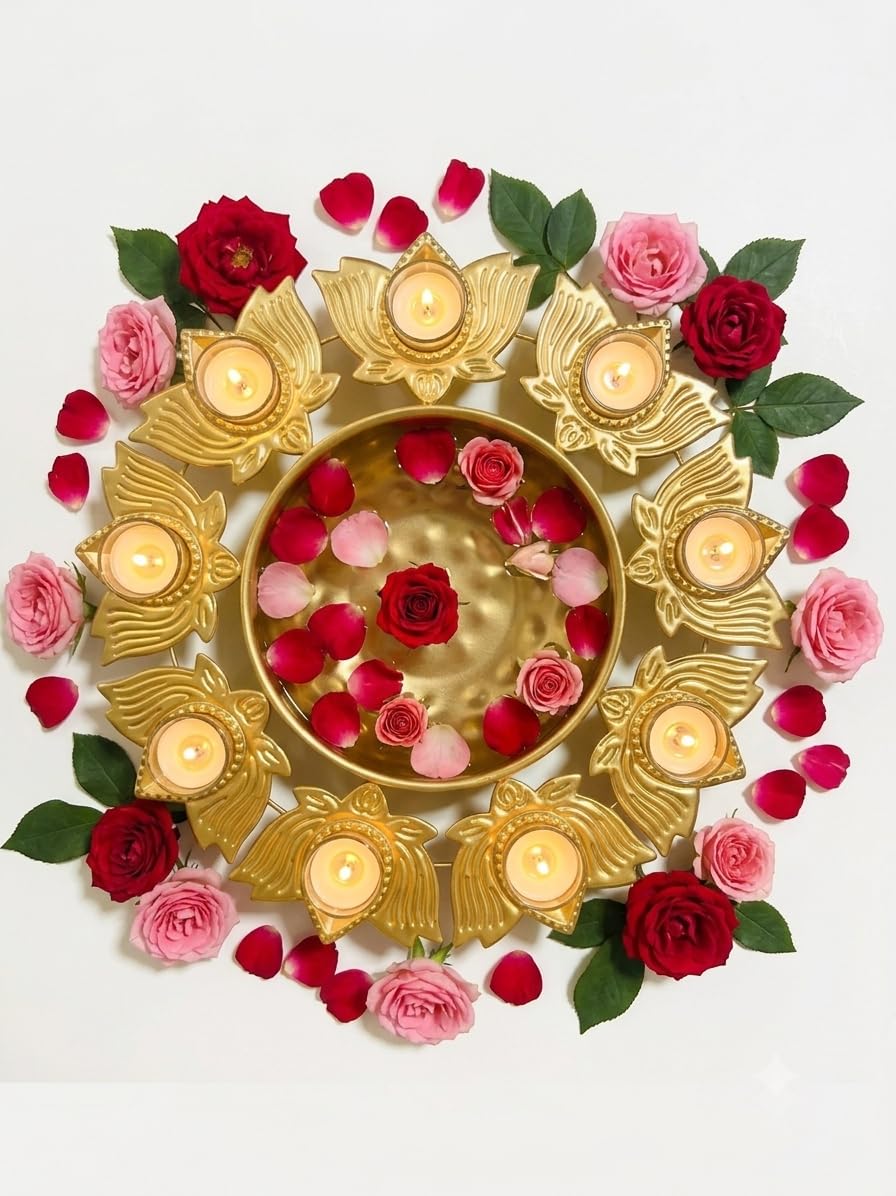 Bol de lotus artisanal haut de gamme, objet décoratif traditionnel 28cm