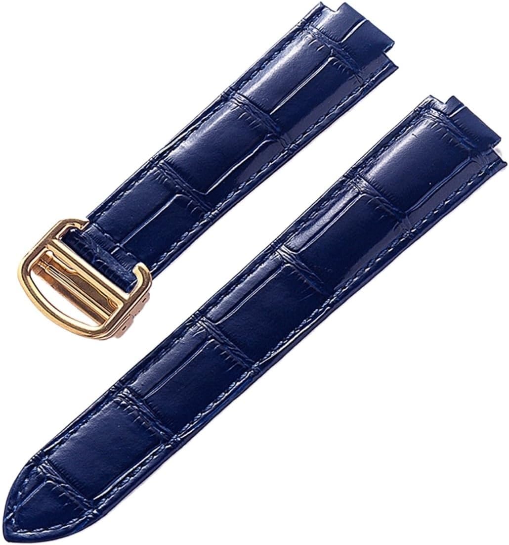 MJMT06 Compatible with Blue Balloon Leather Watch with Men's and Women's Calfskin Raised Folding Strap Large, Medium and Small