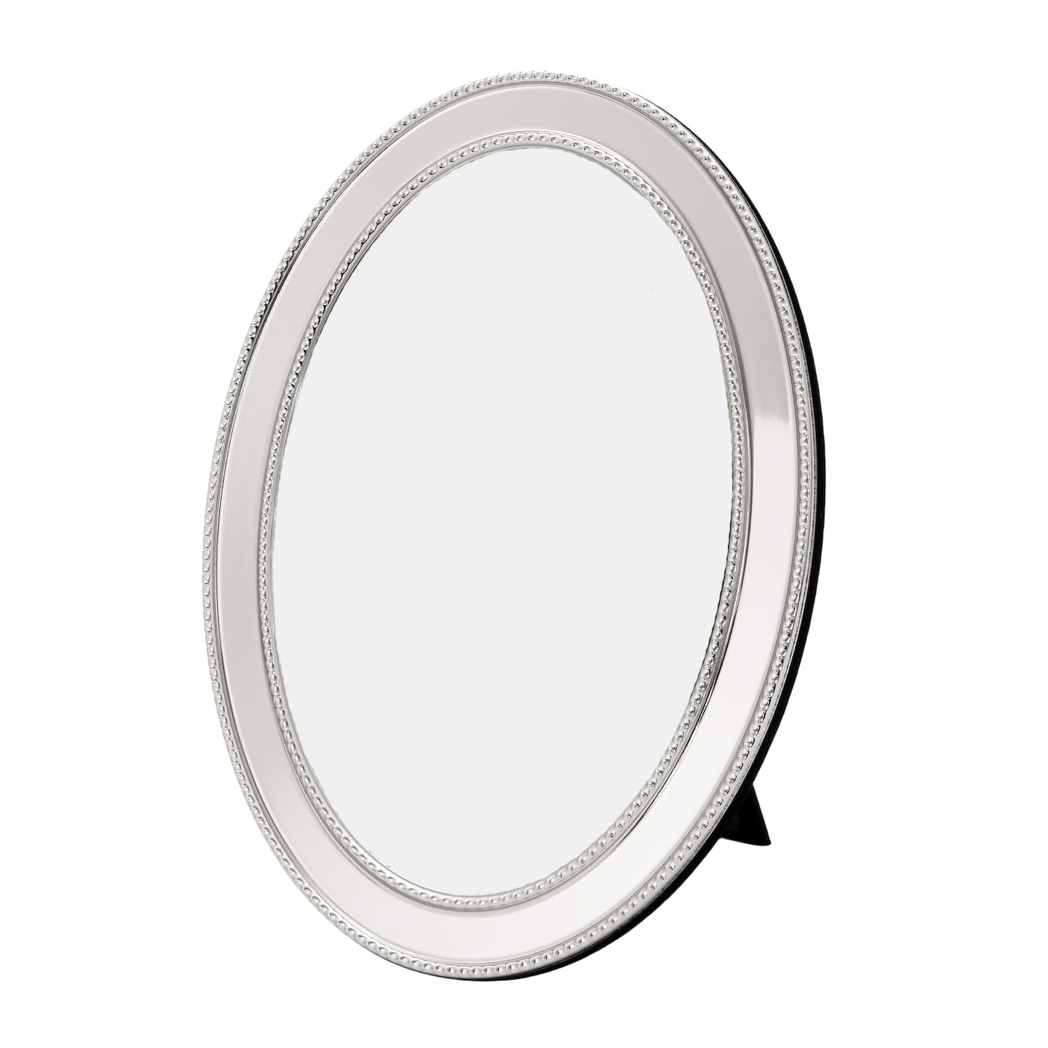 Happy Homewares Nickel Plated Contemporary Chic Oval Metal 4X6 Picture Frame With 3D Dotted Design | For Table Or Wall