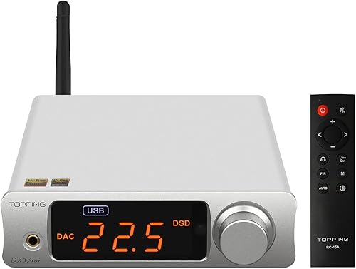 Miniatura 10 de Topping DX3pro+ LDAC Amplificador de auriculares - ES9038Q2M XU208 NFCA Bluetooth5.0 Decodificador de audio USBOptCoax DAC AMP Preamplificador con