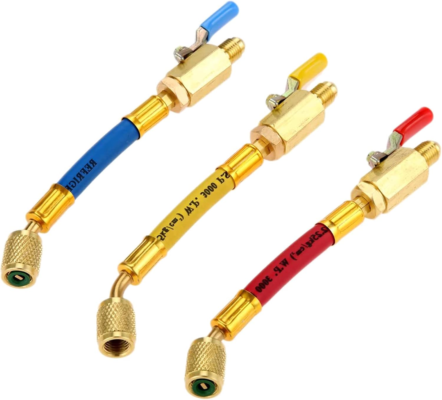 3Pack HVAC Low Loss Fittings Set, R134A R410A R22 R12 Ball Valve with