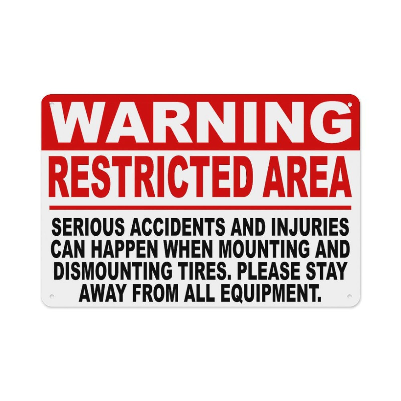 Warning Restricted Area Wall Art Decor Plaque for Cafe Farm Garage Garden Yard Tin Sign 8x12 Inch