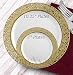 buyNsave White with Gold Heavyweight Plastic Elegant Disposable Plates, Wedding Party Elegant Dinnerware, Inspiration Collection (40, 10.25" Dinner Plates)