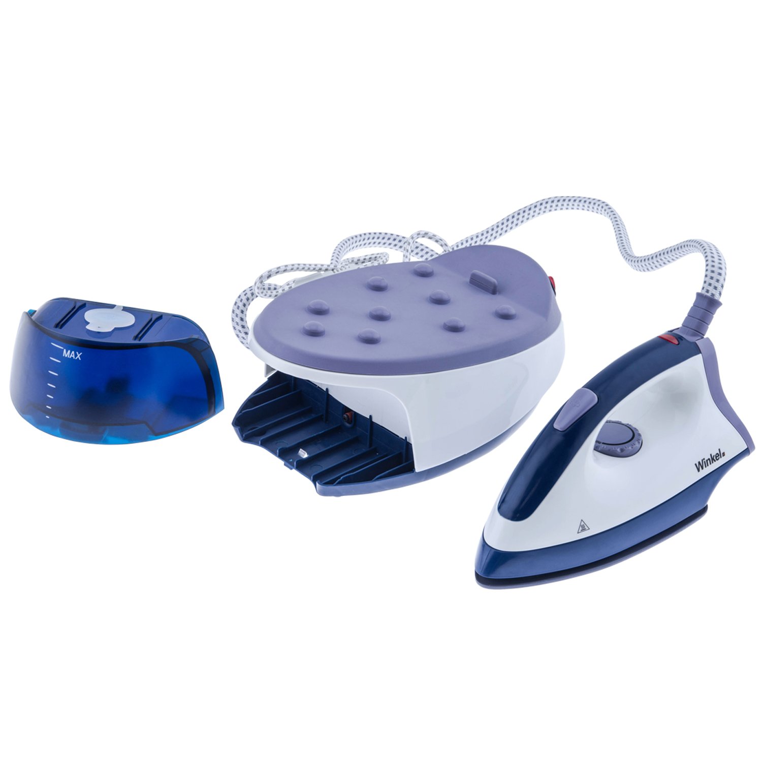 Winkel VS4 stacja parowa/podeszwa ceramiczna/funkcja wyrzutu pary/zdejmowany zbiornik na wodę/zbiornik na wodę 0,8 l / 2200 W/biały/niebieski/fioletowy