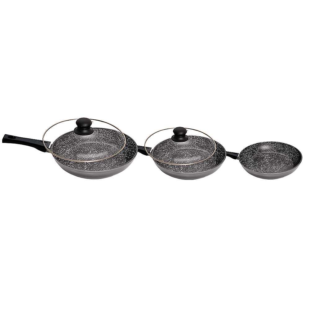 Stonewell 2-Piece Grey Stone Non-Stick Pan Set