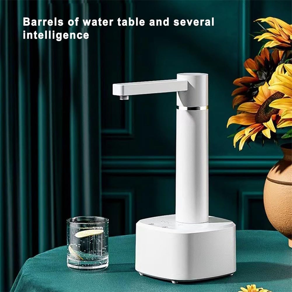 Dispensador de agua eléctrico portátil con ajustes ajustables, para uso doméstico y de oficina (blanco)
