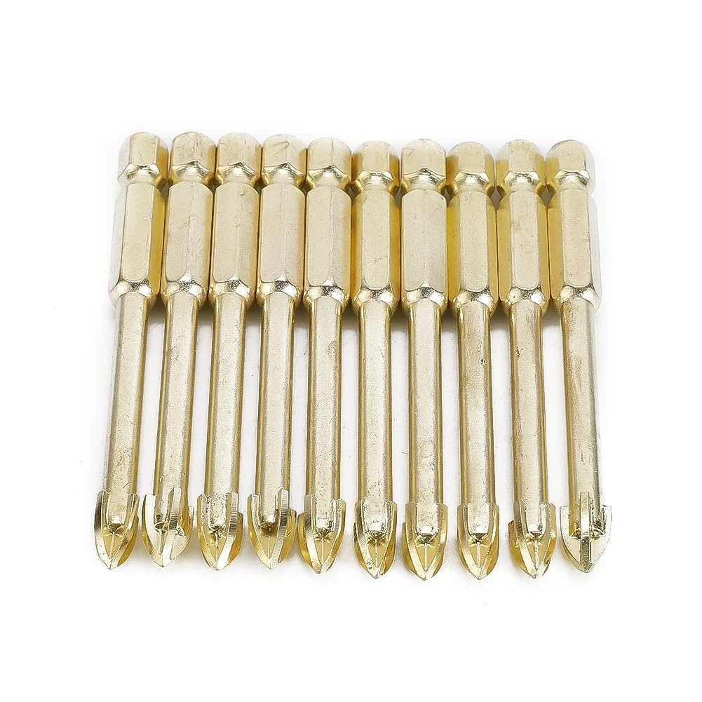 10 pezzi punta da trapano piastrelle di ceramica marmo vetro lancia testa codolo esagonale 6mm for vetro ceramica legno metallo plastica parti da taglio
