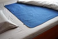 Vista 2 de Juego de 2 almohadillas acolchadas de algodón de 34 x 52 pulgadas, reutilizables, lavables, duraderas, impermeables, extraabsorbentes, para colchón