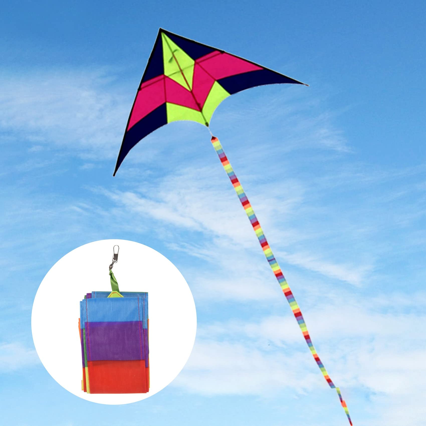Super Nylon Lenkdrachen Schwanz Regenbogen Linie Kite Zubehoer Kinder Spielzeug