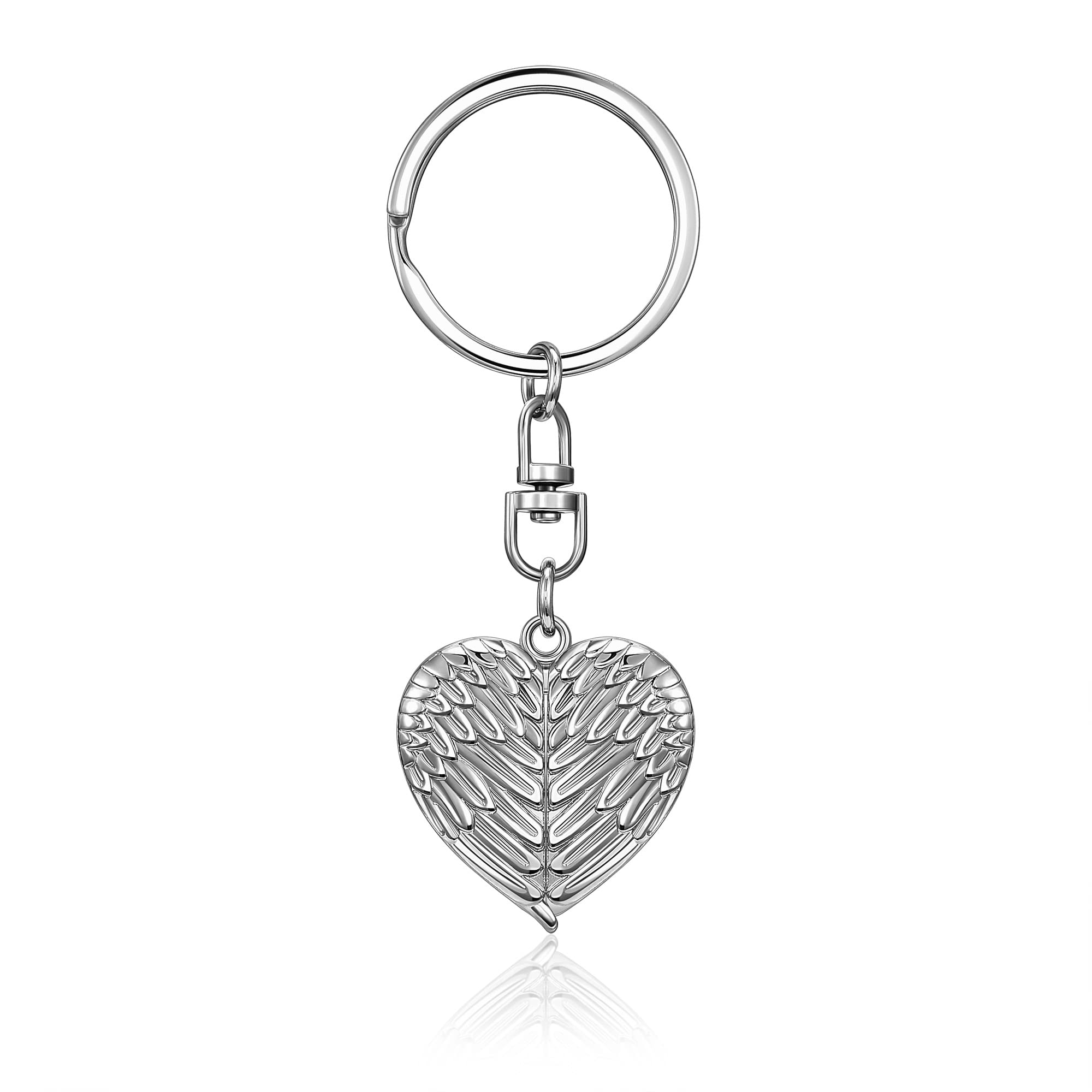 Personalized Master Picture Locket Custom Love Heart Photo Lockets that Hold Picture for Women Angel Wings Locket Keychain for Couples Memorial