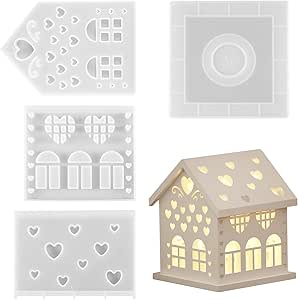 Junhui Silikonformen Häuser & Schneeflocken - 3D Kerzenhalter Form Für Gips, Harz & Seife